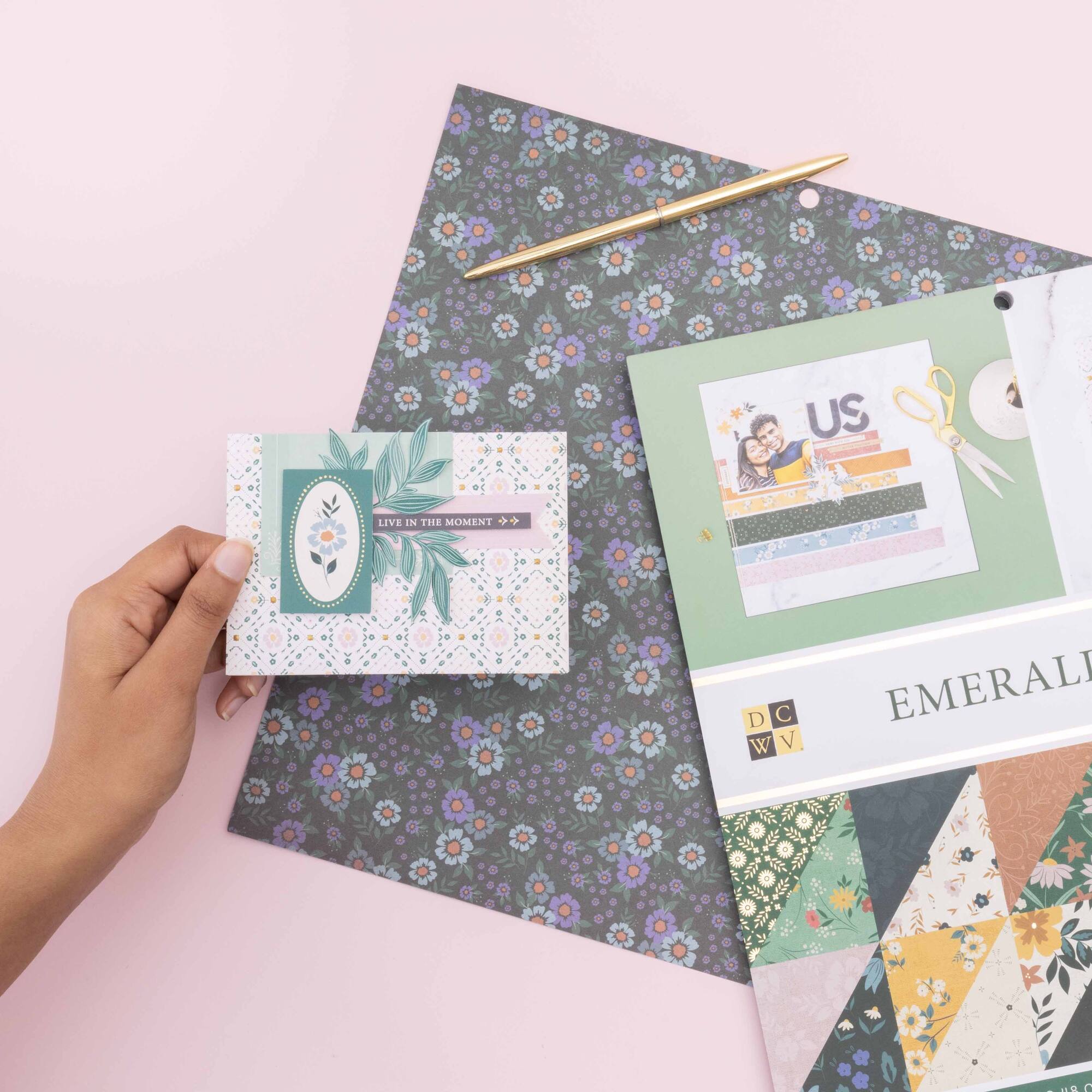 DCWV® 12" x 12" Premium Paper Emerald Flora, 36 Sheets